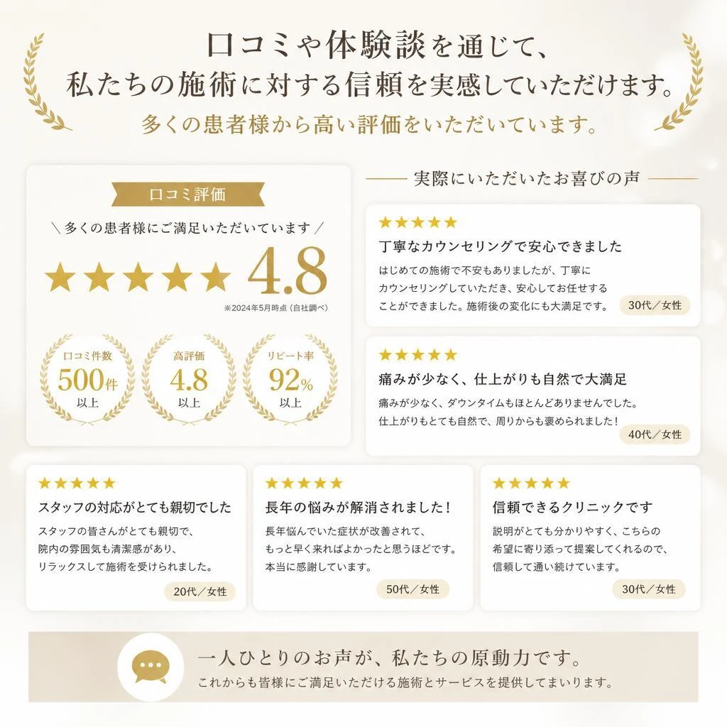 患者様の満足度を第一に