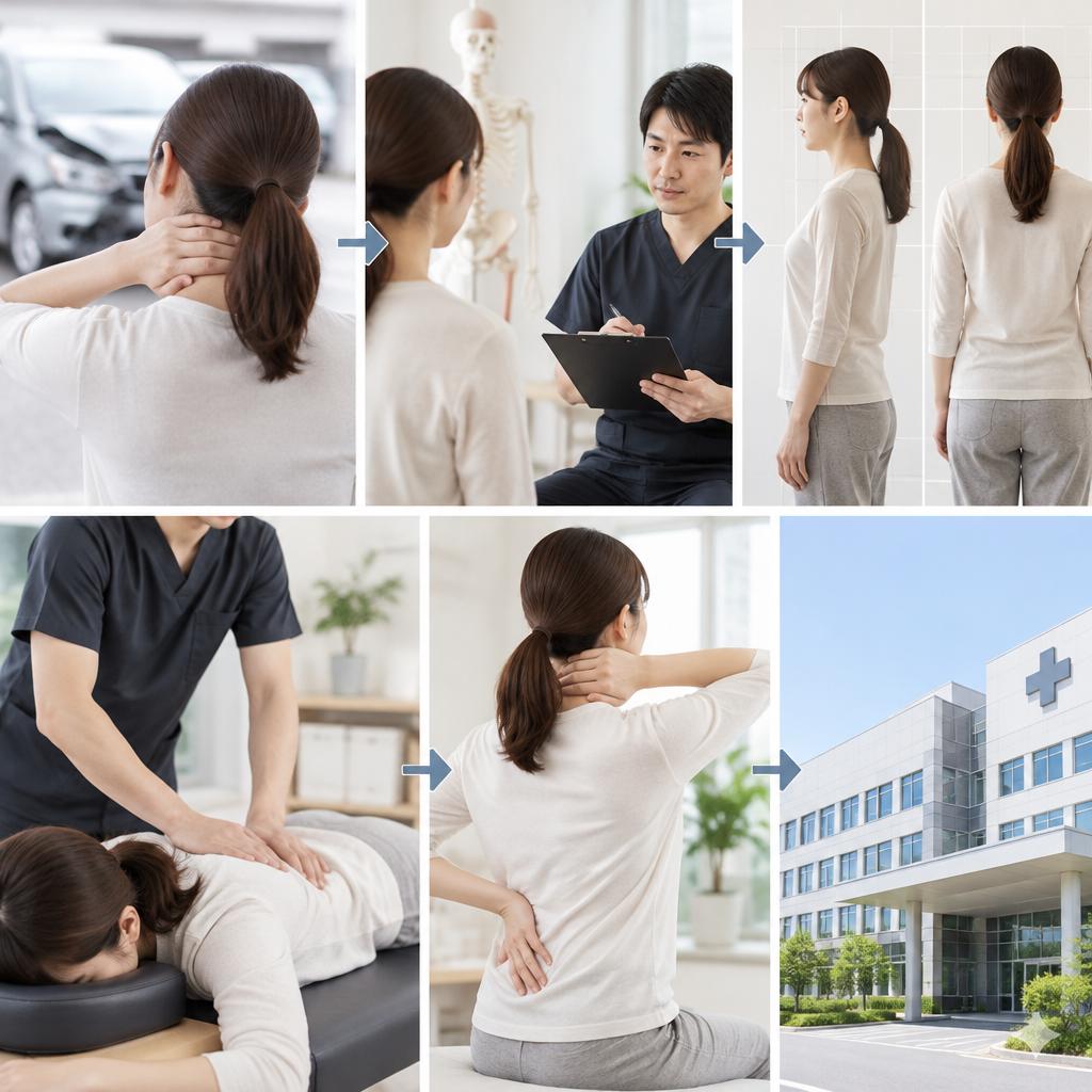 むち打ち・腰痛など、事故後のお身体を丁寧に確認